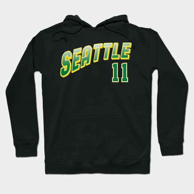 Retro Seattle Number 11 Hoodie by Cemploex_Art